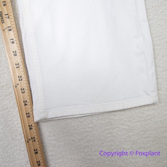 New! Jen 7 by 7 for All Mankind ivory white cropped wide leg jeans, size 12 - Picture 5 of 13